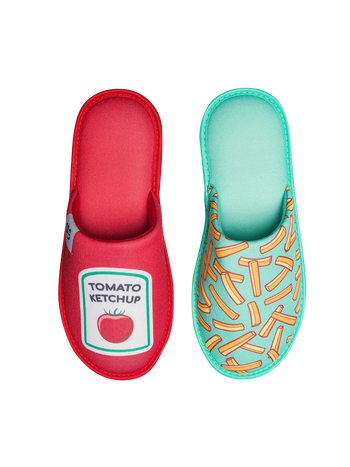 Vrolijke slippers Frietjes met ketchup