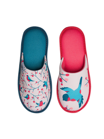 Vrolijke slippers Vogels in de lijsterbes