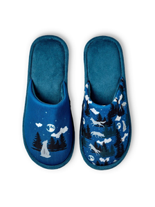 Vrolijke slippers Wolf en maan