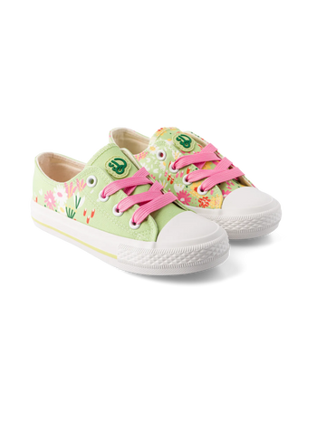 Vrolijke canvas kinderschoenen Bloementuin