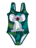 Vrolijk badpak voor meisjes Koala en blaadjes