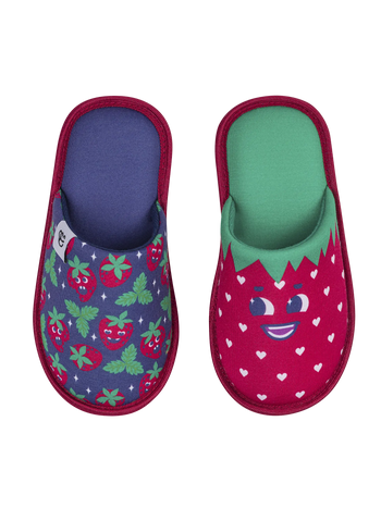 Vrolijke kinderslippers Vrolijke aardbeien