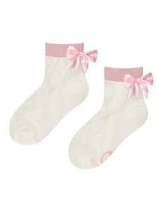 Meisjes cutecore sokken Roze strik