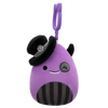 Squishmallows Clip-On Oorworm het Knipogende paarse monster met hoge hoed, 9 cm