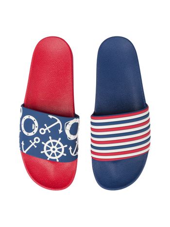 Vrolijke sliders Navy-strepen