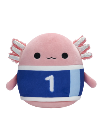 Squishmallows Archie de axolotl met voetbaltrui, 20 cm