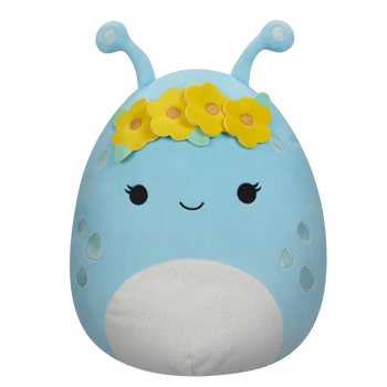 Squishmallows Natnat de pastelblauwe alien met bloemenkroon, 40 cm