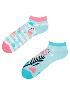 Vrolijke enkelsokken Love flamingo's
