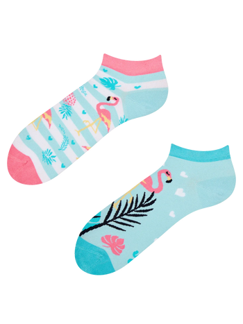 Vrolijke enkelsokken Love flamingo's