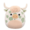 Squishmallows Celestino de saliegroen gevlekte hooglandkoe met pluizige buik, 20 cm