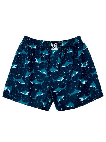 Vrolijk herenboxershort Blauwe haai