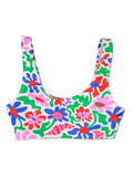Vrolijke sportieve bikinitop Gekke bloemen