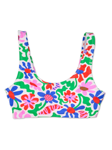 Vrolijke sportieve bikinitop Gekke bloemen