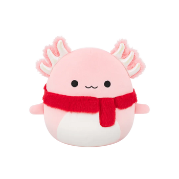 Squishmallows Archie de roze axolotl met fuzzy sjaal, 30 cm