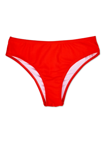 Midwaist bikinislip levendig rood