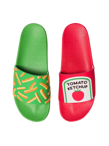 Vrolijke sliders Frietjes met ketchup