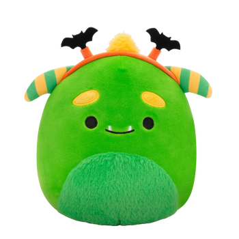 Squishmallows Callum het Groene Monster met vleermuis hoofdband, 20 cm