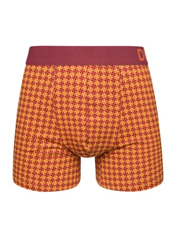Bordeaux-gele trunks voor heren met patroon