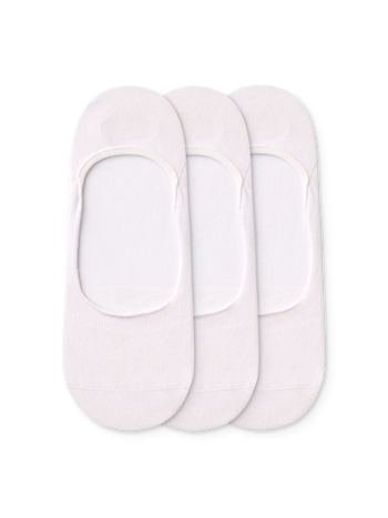 Katoenen no-show sokken 3-pak wit klassiek