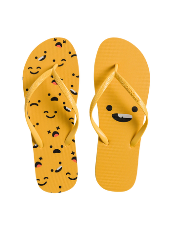 Vrolijke flip-flops Gele smileys