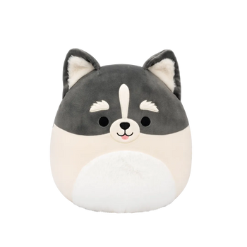 Squishmallows Paolo de grijs-witte pomsky, 30 cm