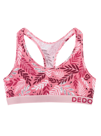 Vrolijke damesbralette Roze bladeren