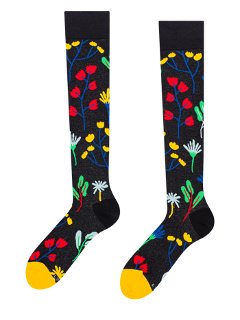 Vrolijke kniekousen Aquarel bloemen