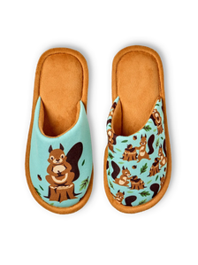 Vrolijke slippers Eekhoorn in het bos