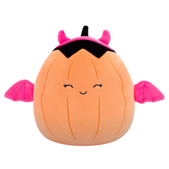 Squishmallows Margie - Pastel Oranje Pompoen in roze duivelskostuum, 20 cm