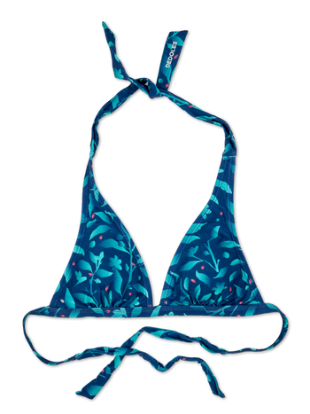 Vrolijke bikini Turquoise bloemen