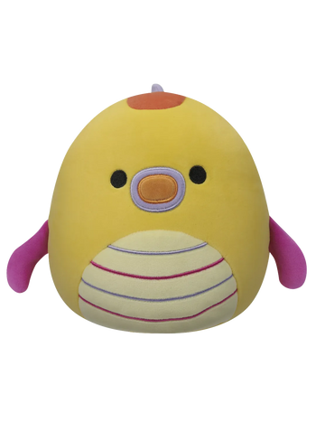 Squishmallows Leif de gele zeedraak met gestreepte buik, 20 cm