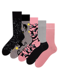 Vrolijke sokken 5-pack Roze katten