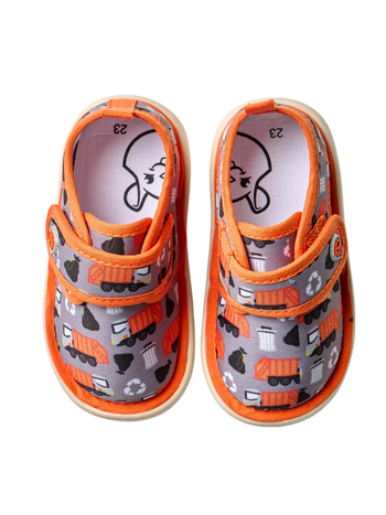 Vrolijke babyslippers Vuilniswagen