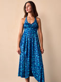 Vrolijke strandsarong Turquoise bloemen
