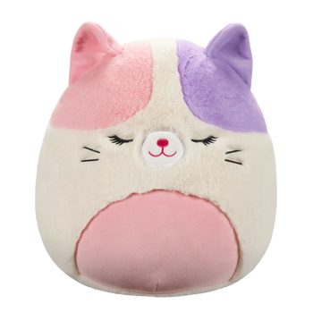 Squishmallows Fuzzamallows Nell de roze en paarse kat, 30 cm