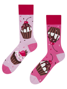 Vrolijke sokken Roze cupcakes