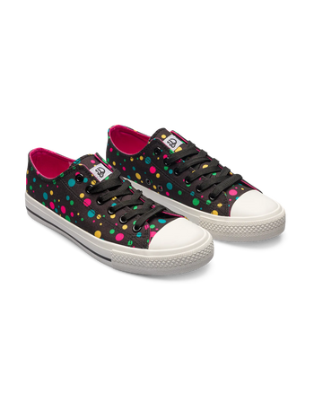 Vrolijke canvas schoenen Neon stippen