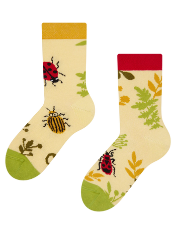 Vrolijke kindersokken Insecten en wilde bloemen