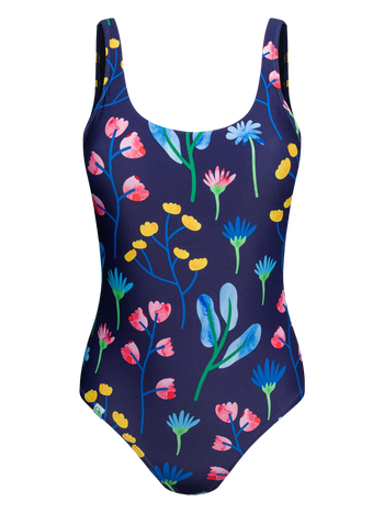 Vrolijk badpak Aquarelle bloemen