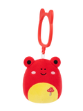 Squishmallows sleutelhanger Obu de rode tropische kikker met paddestoelen borduurwerk, 9 cm