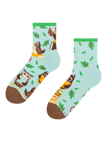 Vrolijke crewsokken Uil en boeken