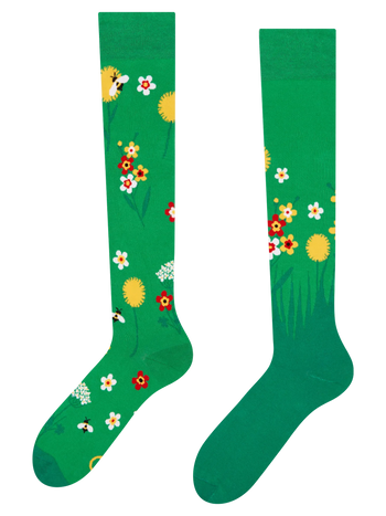 Vrolijke kniekousen Wilde bloemen