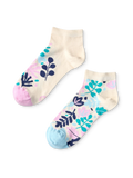 Vrolijke enkelsokken Turquoise blaadjes