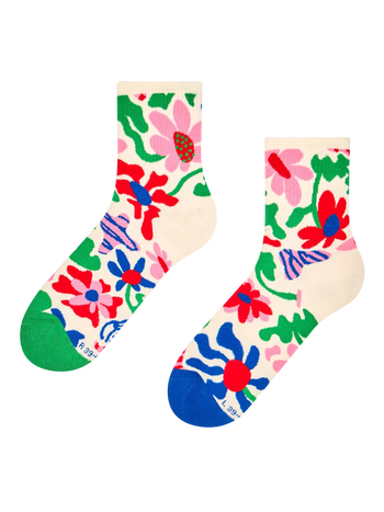 Vrolijke crewsokken Gekke bloemen