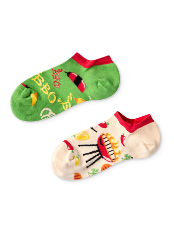 Vrolijke sneakersokken Barbecue seizoen