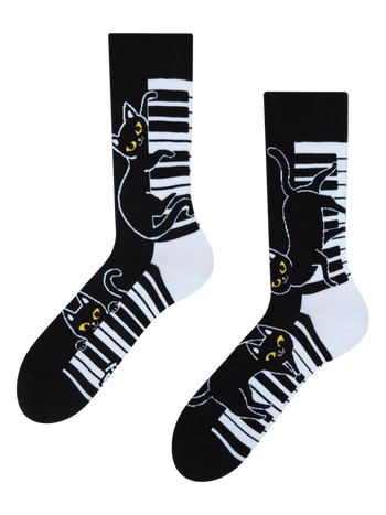 Vrolijke sokken Piano-kat