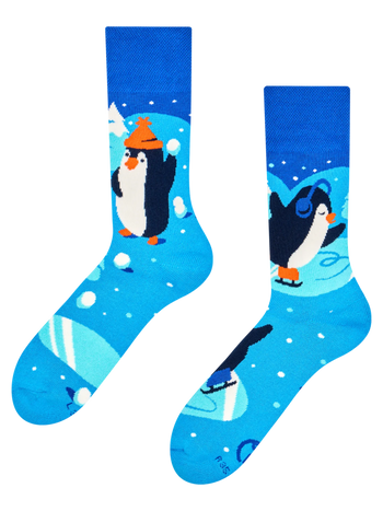 Warme sokken Schaatsende pinguïns