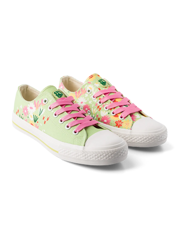 Vrolijke canvas schoenen Bloementuin