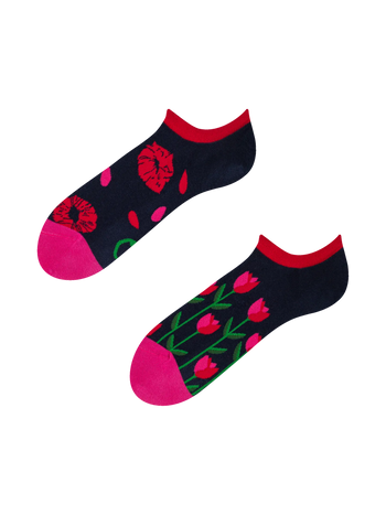 Vrolijke sneakersokken Tulpen en kussen