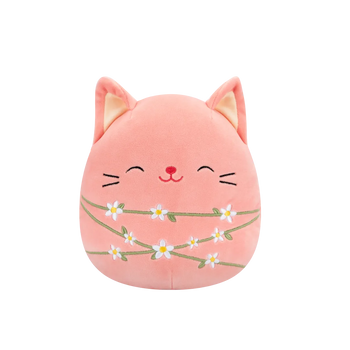 Squishmallows Wilka de perzikkat omwikkeld met bloemstelen, 20 cm